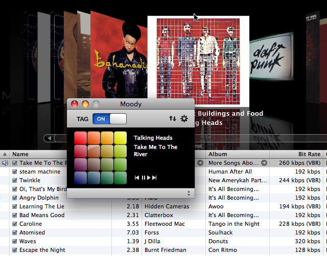 Extracting mood data from music