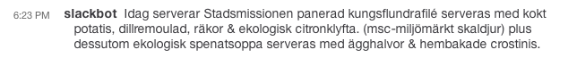Slackbot responds to /stadsmissionen