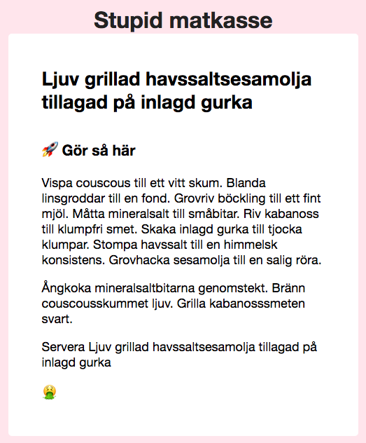 Stupid matkasse